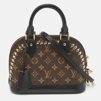 Pre Owned Louis Vuitton Monogram Canvas Macassar Studded Alma BB Bag