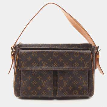 Pre Owned Louis Vuitton Viva Cite GM Brown Monogram Canvas Shoulder Bag