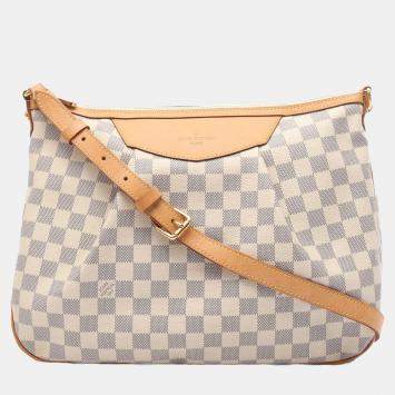 Louis Vuitton Siracusa Mm Shoulder Bag  Damier Azur White