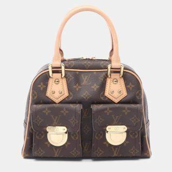 Pre Owned  Louis Vuitton Manhattan PM Brown Monogram Canvas Handbag