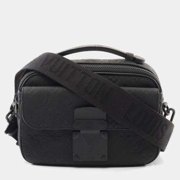 Louis Vuitton S Lock Messenger Hand Shoulder Crossbody Bag  Taurillon Noir