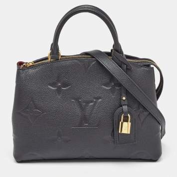 Pre Owned Louis Vuitton Black Monogram Empreinte Leather Petit Palais Bag