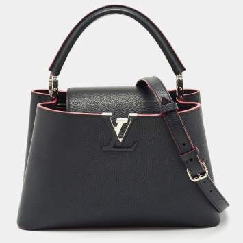 Louis Vuitton Marine Blue Taurillon Leather Capucines MM Bag
