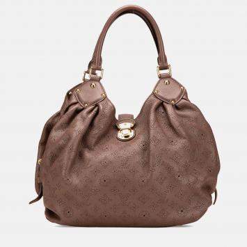 Louis Vuitton Monogram Mahina L Brown Women's Hobo Bag