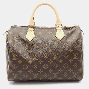 Pre Owned Louis Vuitton Speedy 30 Brown Monogram Canvas Top Handle Bag