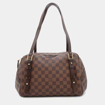 Pre Owned Louis Vuitton Rivington PM Brown Damier Ebene Canvas Shouder Bag