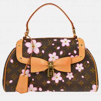 Pre Owned Louis Vuitton Sac Retro PM Monogram Cherry Blossom Canvas Top Handle Bag