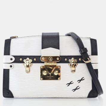 Louis Vuitton Trunk Black/White Epi Leather Clutch Bag