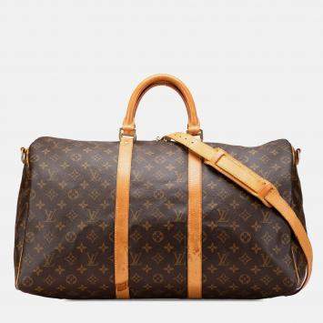 Louis Vuitton Brown Monogram Keepall Bandouliere 50