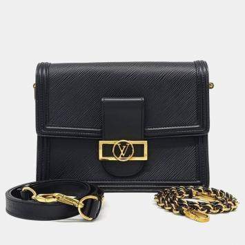 Louis Vuitton Black Leather Epi Dauphine MM bag