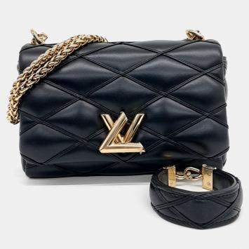 Louis Vuitton Black Leather GO-14 MM bag
