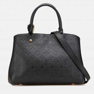 Louis Vuitton Black Monogram Empreinte Montaigne MM