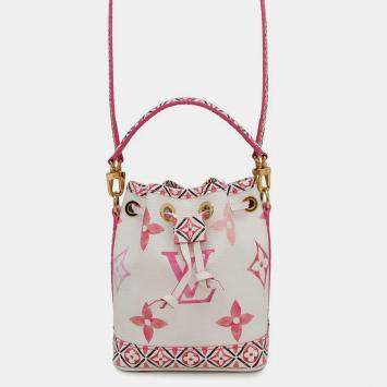Pre Owned Louis Vuitton Nano Noe Rose Monogram Canvas Shoulder Bag