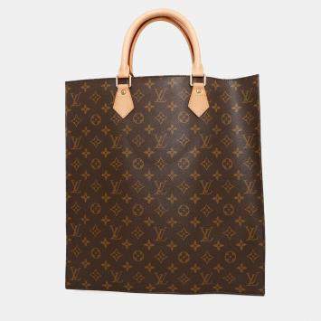 Pre Owned Louis Vuitton Sac Plat Brown Monogram Canvas Bag