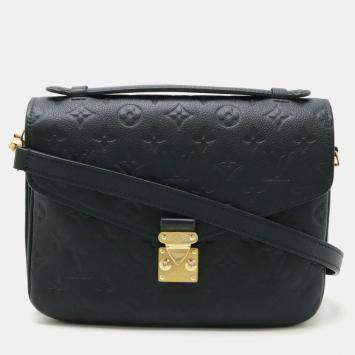 Louis Vuitton Pochette Metis MM Noir Monogram Empreinte Leather Shoulder Bag