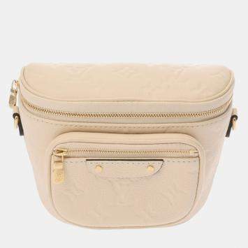 Louis Vuitton Monogram Empreinte Mini Bum Bag Creme Leather