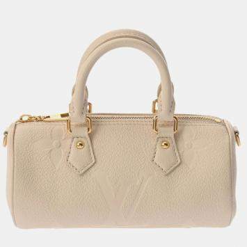 Louis Vuitton Monogram Empreinte Papillon Bb Ivory Leather Handbag