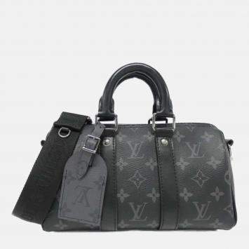 Louis Vuitton Monogram Eclipse Reverse Keepall Bandouliere 25Cm Boston Bag