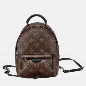 Pre Owned Louis Vuitton Palm Springs Mini Brown Black PVC Leather Backpack