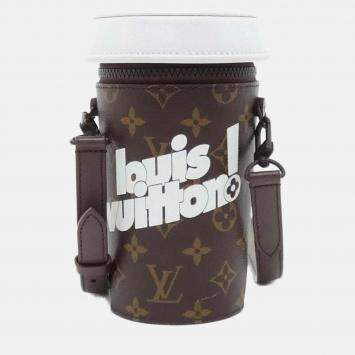 Pre Owned Louis Vuitton Everyday LV Coffee Cup Brown Coated Canvas Shoulder Bag