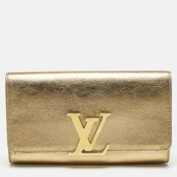 Louis Vuitton Gold Leather Louise Clutch