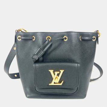 Pre Owned  Louis Vuitton Lock Me Noir Leather Bucket Drawstring Handbag  