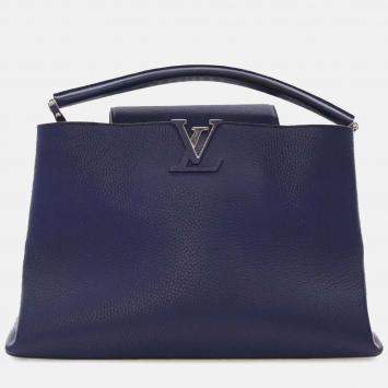 Louis Vuitton Blue Taurillon Capucines MM
