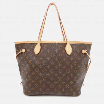 Louis Vuitton Neverfull Beige/Brown Monogram MM Hand Bag