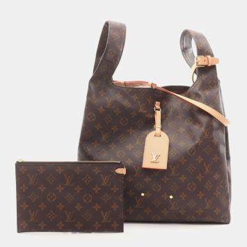 Louis Vuitton Atlantis Gm Hand Shoulder Bag  Monogram Canvas Leather Brown