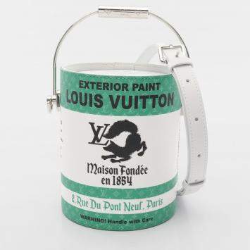 Pre Owned Louis Vuitton LV Paint Can Green/White Monogram Shoulder Bag