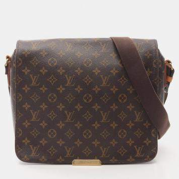 Pre Owned Louis Vuitton Valmy MM Brown Monogram Leather Crossbody Bag