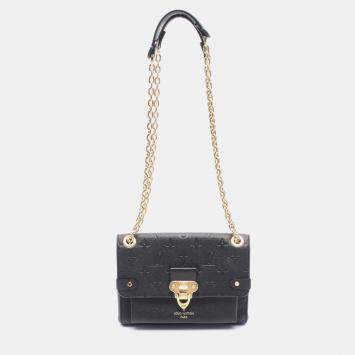 Pre Owned Louis Vuitton Vavin BB Black Monogram Empreinte Leather Chain Shoulder Bag