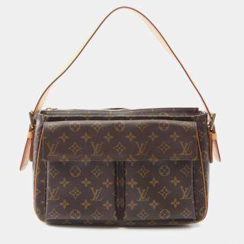 Pre Owned Louis Vuitton Vivacite GM BrownMonogram Canvas Shoulder Bag
