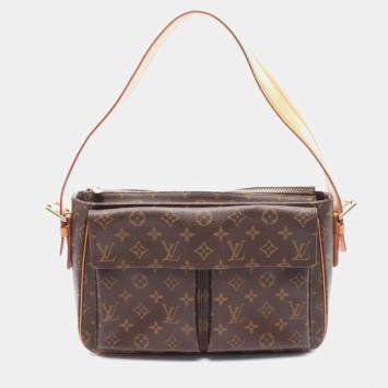 Pre Owned Louis Vuitton Vivacite GM BrownMonogram Canvas Shoulder Bag