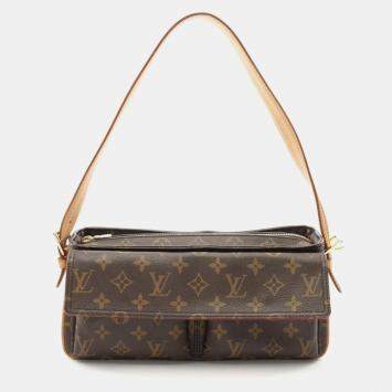 Pre Owned Louis Vuitton Vivacite MM Brown Monogram Canvas Shoulder Bag