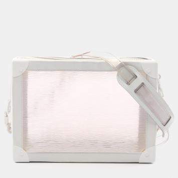 Pre Owned Louis Vuitton Soft Trunk Epi Plage White Clear Shoulder Bag