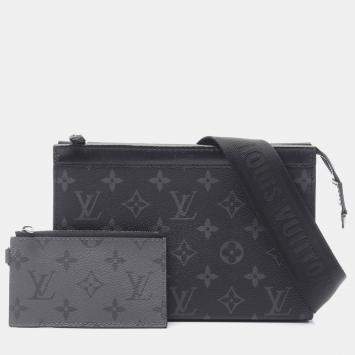 Louis Vuitton Gaston Wearable Wallet Black/Gray Monogram Eclipse Canvas Crossbody Shoulder Bag