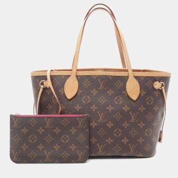 Louis Vuitton Neverfull PM Brown Monogram Canvas Pivoine Tote
