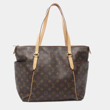 Louis Vuitton Totally MM Brown Monogram Canvas Leather Tote