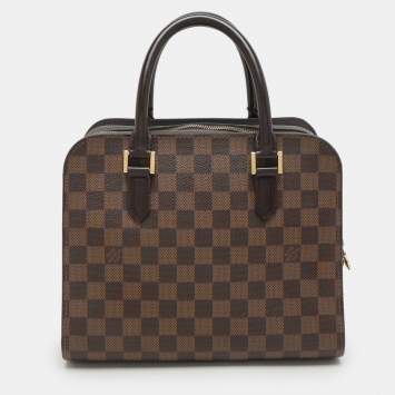 Pre Owned Louis Vuitton Damier Ebene Canvas and Leather Triana Bag