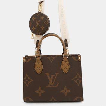 Pre Owned Louis Vuitton OnTheGo PM Monogram Reverse Canvas Tote Bag