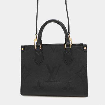 Pre Owned Louis Vuitton OnTheGo PM Noir Monogram Empreinte Leather Tote Bag