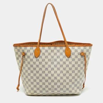 Pre Owned Louis Vuitton Damier Azur Canvas Neverfull MM Bag
