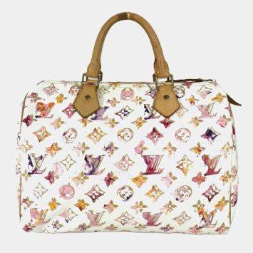 Pre Owned Louis Vuitton Speedy 30 Monogram Watercolor Canvas Boston Bag