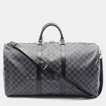 Louis Vuitton Keepall Bandouliere 55 Damier Graphite Canvas Travel Bag