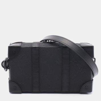 Louis Vuitton Soft Trunk Black Monogram Taurillon Leather Shoulder Bag