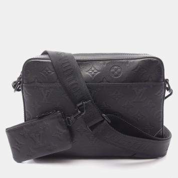 Pre Owned Louis Vuitton Duo Monogram Shadow Leather Shoulder Bag