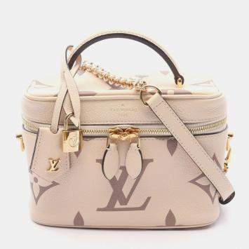 Louis Vuitton Vanity PM Beige/Brown Tone Monogram Empreinte Leather Top Handle Bag