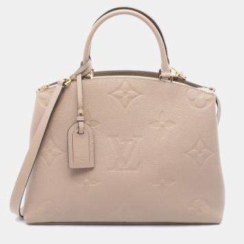 Pre Owned Louis Vuitton Grand Palais MM Beige Monogram Empreinte Leather Shoulder Bag