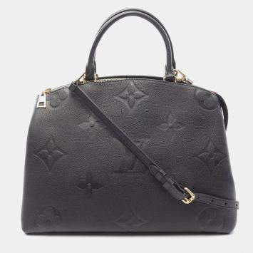 Pre Owned Louis Vuitton Grand Palais MM Noir Monogram Empreinte Leather Tote Bag
